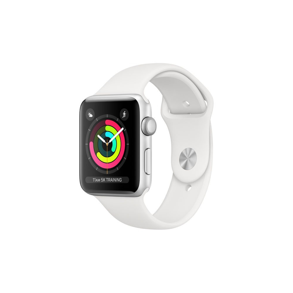 Apple Watch Series 3 42mm Silver Aluminium Case with White Sports Band [MTF22AE/A]