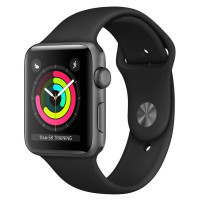 Apple Watch Series 3 42mm Space Grey Aluminium Case with Black Sport Band [MTF32AE/A]