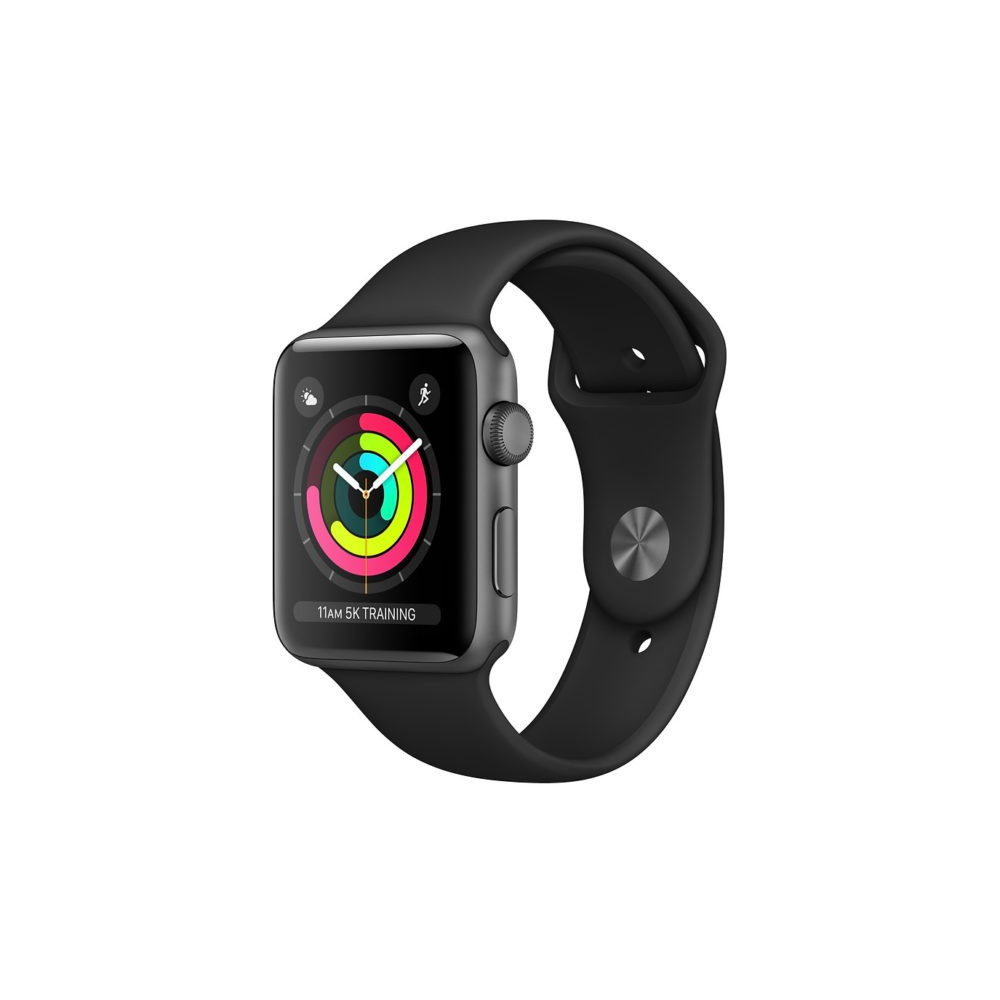 Apple Watch Series 3 42mm Space Grey Aluminium Case with Black Sport Band [MTF32AE/A]