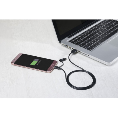 PNY 2 in 1 USB-A to Micro-USB and USB-C Cable - 1m