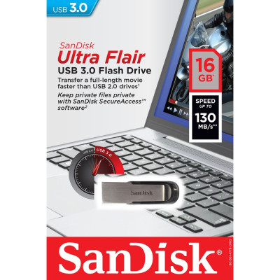 SanDisk Ultra Flair USB 3.0 Flash Drive - 16GB