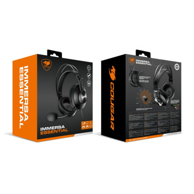 Cougar Immersa Essential / Driver 40mm / Noise Cancellation Microphone / Ultra Lightweight Headband_Black