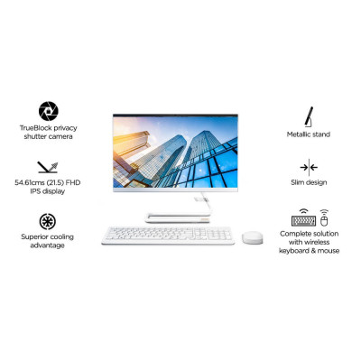 Lenovo IdeaCentre AIO 3 22ITL6, Core i3-1115G4, 4GB /256GB , 21.5″ FHD– White[F0G5009XAX]