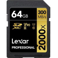 Lexar Professional 2000x SDHC/SDXC UHS-II cards 300MBPS-64GB