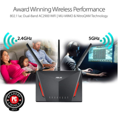 ASUS AC2900 Dual Band Gigabit WiFi Gaming Router with MU-MIMO ,AiMesh