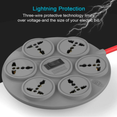 6 OUTLET SURGE PROTECTOR 3 METER CORD