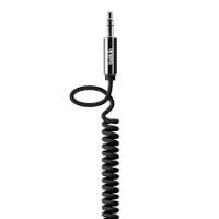 3.5MM COILED AUX CABLE - 1.8 MTR BLACK