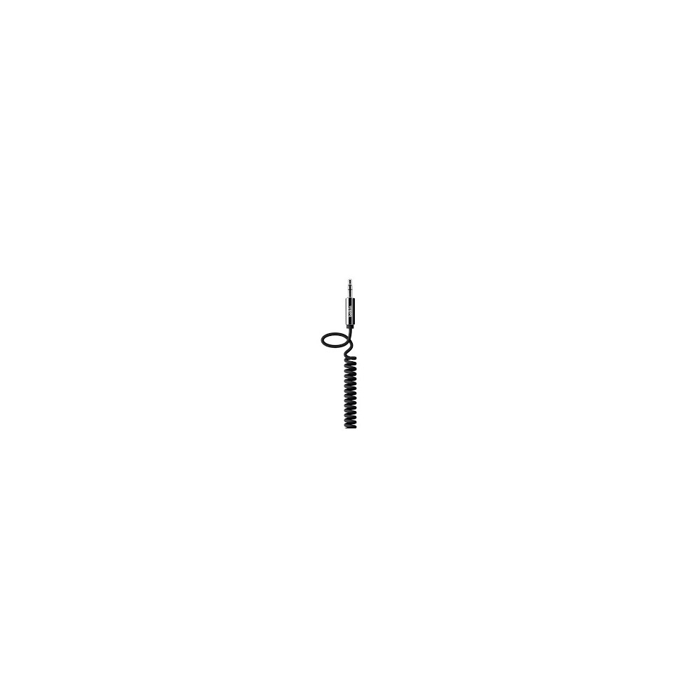 3.5MM COILED AUX CABLE - 1.8 MTR BLACK