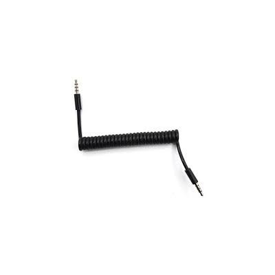 3.5MM COILED AUX CABLE - 1.8 MTR BLACK