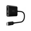 Belkin RockStar Black 3.5mm Audio + USB-C Charge Adapter - NPA004BTBK