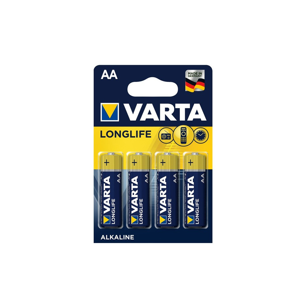 Varta Battery Longlife AA Alkaline (4 Pieces)