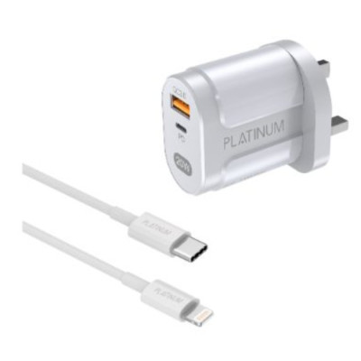 Platinum P-COMVPDCWH Vital Series PD Wall Charger and PD Cable C-C - White