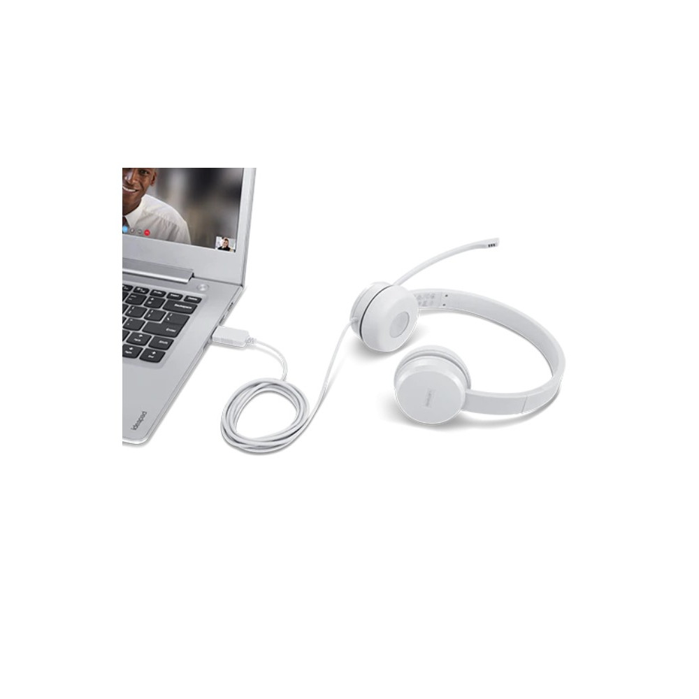 Lenovo 110 GXD1B67867 Stereo USB Headset - White