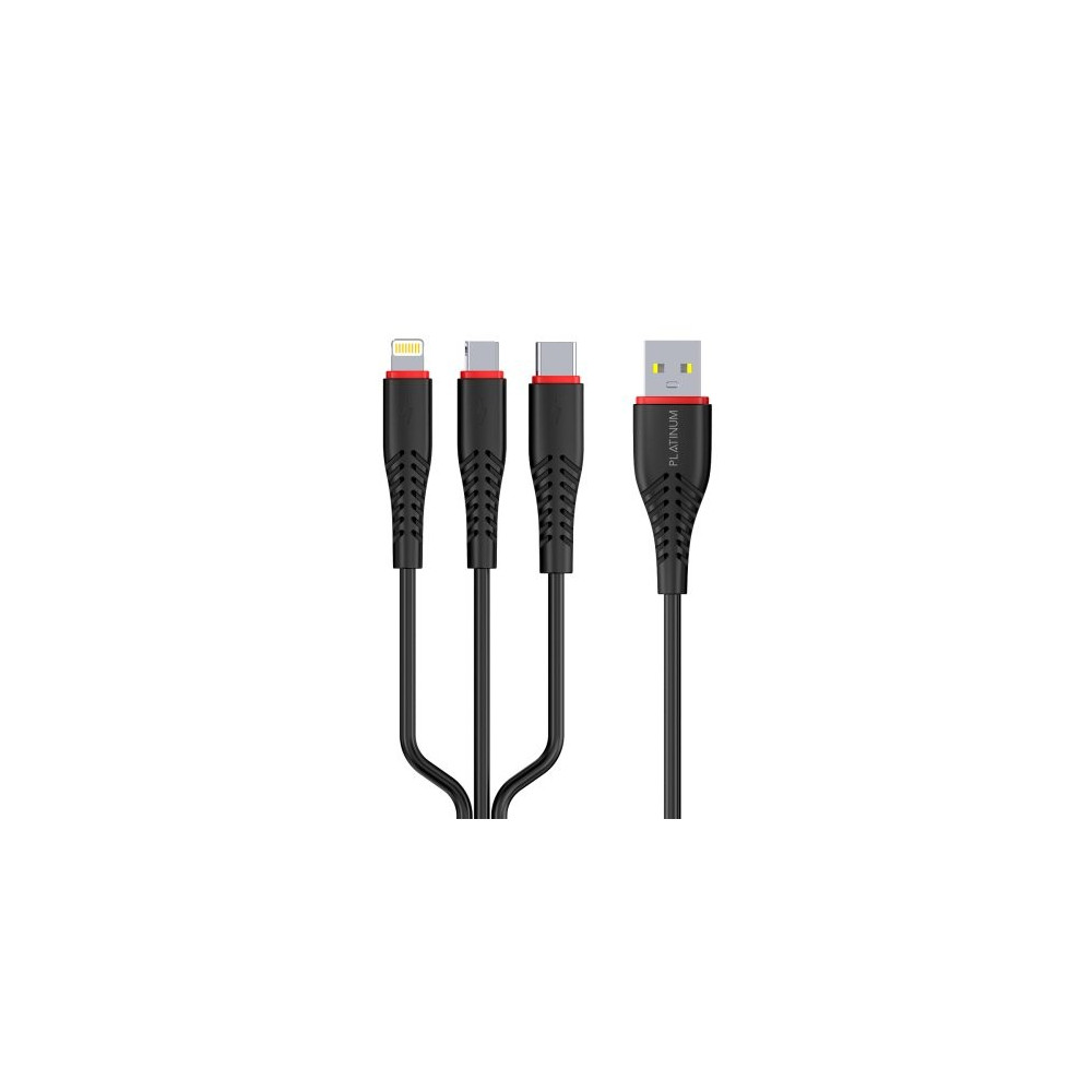 Platinum Nylo Series Cable 3in1 3.0A 1.2M - Tri P-CBNY3TR