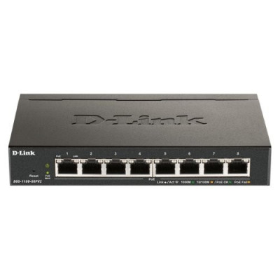 D-link 8 Port Gigabit PoE Smart Managed switch - DGS-1100-08PV2