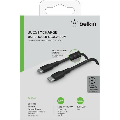 Belkin Boost CHARGE USB-C to USB-C Sync & Charge Cable |  CAB014BT2MBK