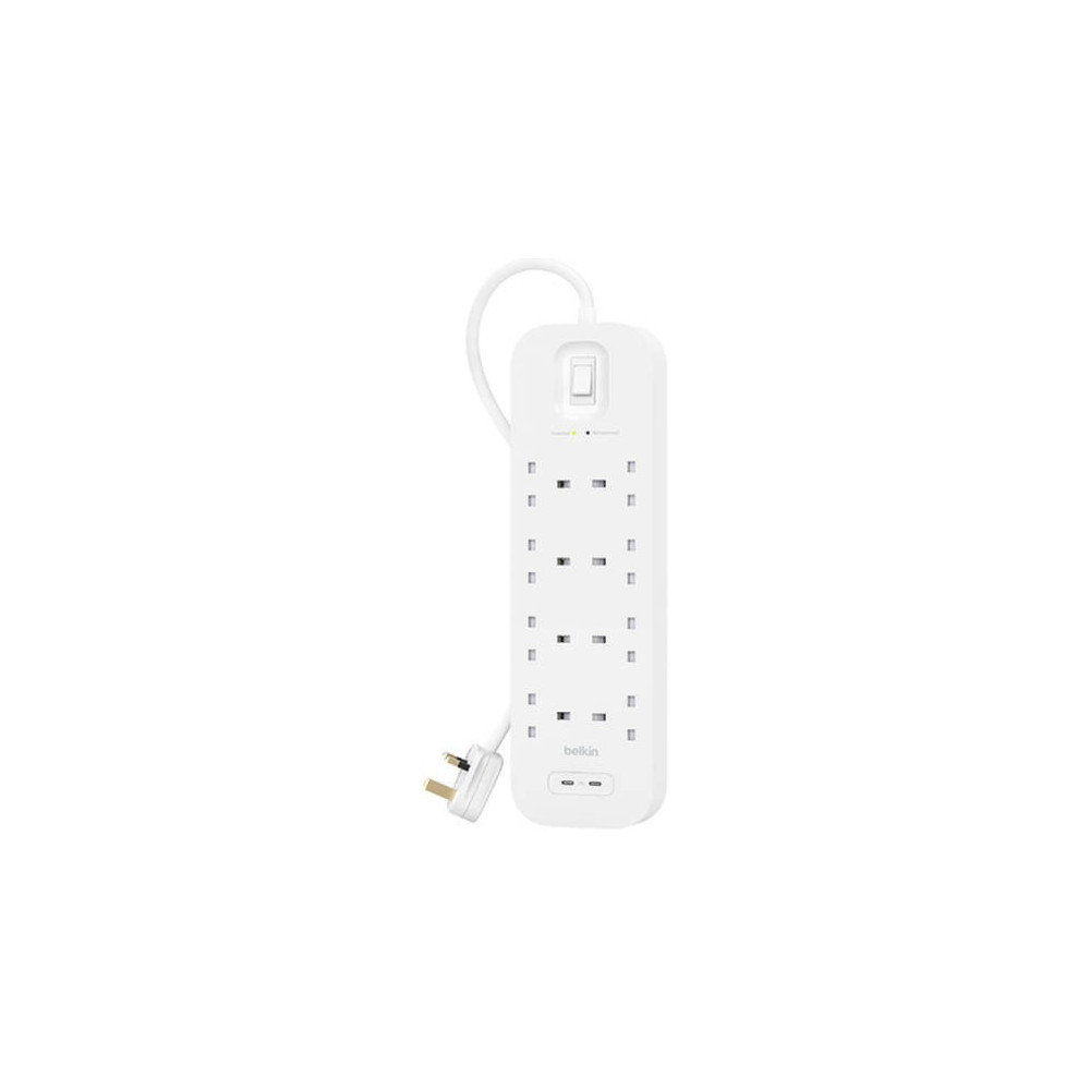 Belkin Surge Protector Power Extension Socket with 8 Outlets with 2x USB-C Ports_SRB003ar2M