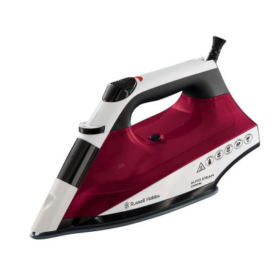 Russell Hobbs RH22520 Auto Steam Pro Non-Stick Steam Iron - White and Red
