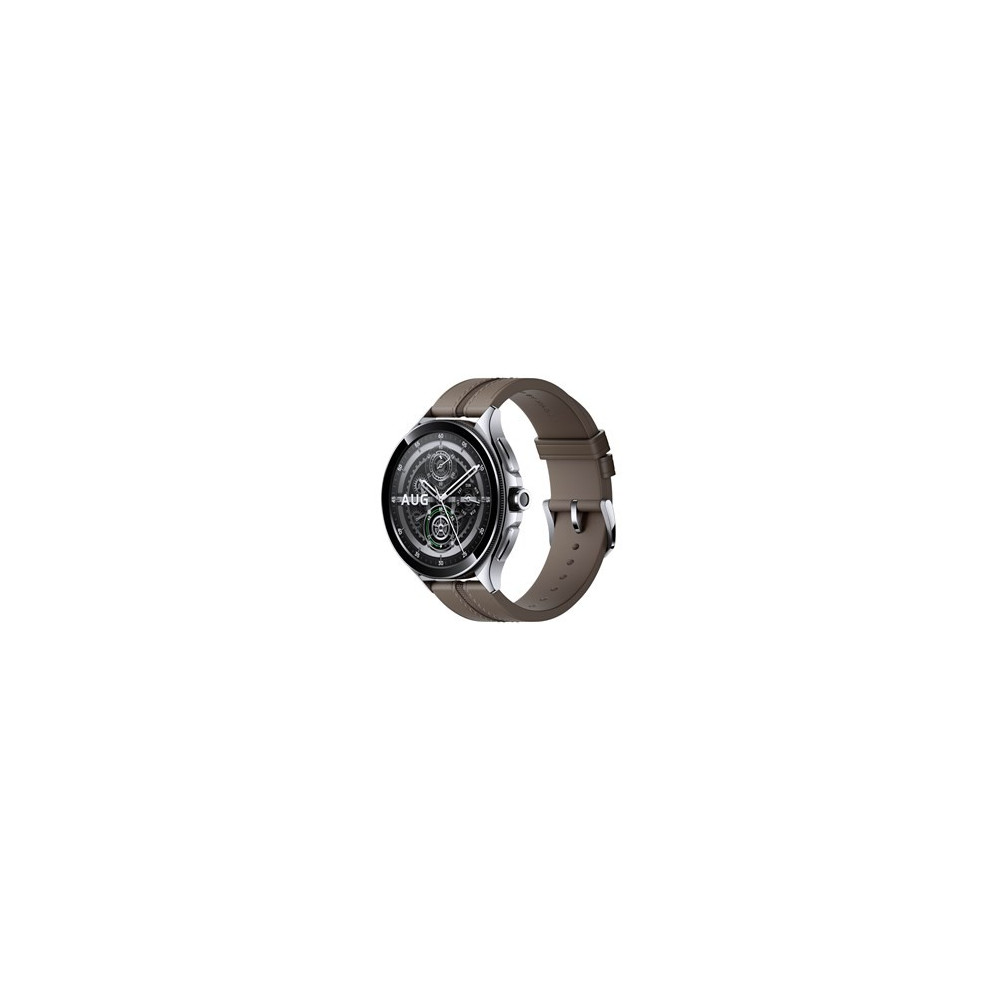 Xiaomi Watch 2 Pro - Silver Case with Brown Leather Strap
