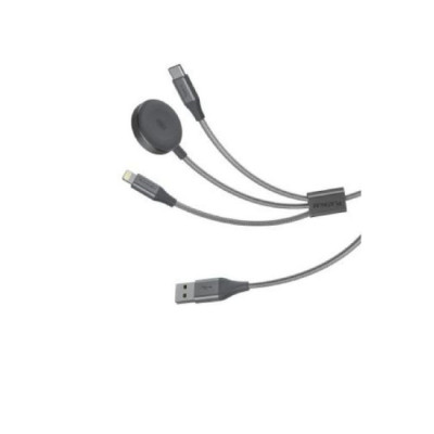 PLATINUM | Super Series Cable 3 in 1 1.5M with Watch Charger Grey | P-CBSUP3N1GR