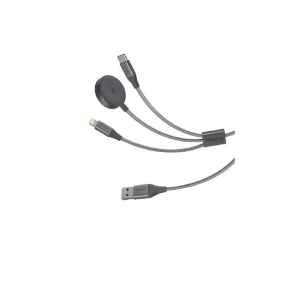 PLATINUM | Super Series Cable 3 in 1 1.5M with Watch Charger Grey | P-CBSUP3N1GR