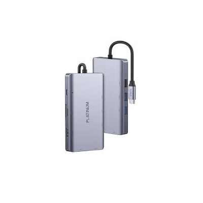 PLATINUM | Vital Series Type-C 9 in 1 Hub Grey | P-OTGVT9N1GR