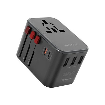 Promate Smart Charging Surge Protected Universal Travel Adapter TripMate-36W