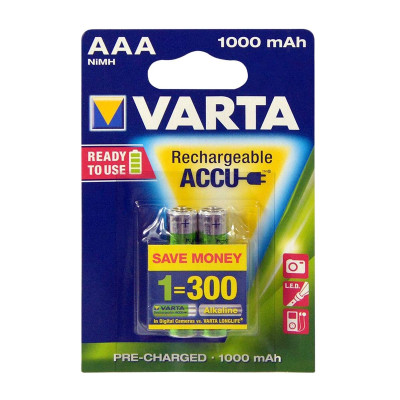 Varta Rechr BATT ACCU R2U AAA 1000 MAH BLI 2 Varta - 5703301402