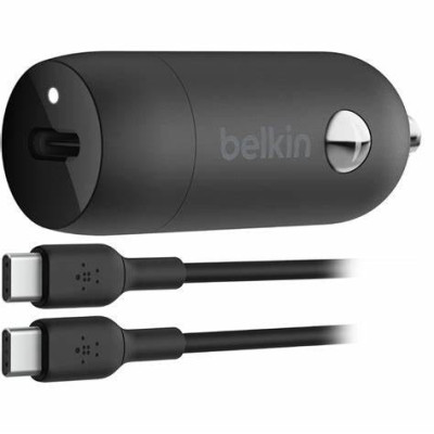 Belkin BoostCharge 30W USB-C Car Charger + USB-C to USB-C cable - Black