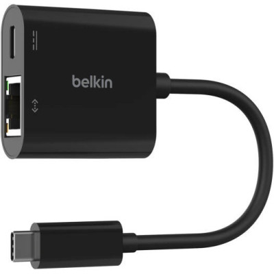 Belkin Connect USB-C to Ethernet + Charge Adapter, INC019btBK