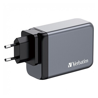 Verbatim GNC-240 GaN Wall Charger 240W with 1 x USB-C 140W /1 x USB-C 100W / 1 x USB-C 65W / 1 x USB-A QC 3.0 (EU/UK/US)