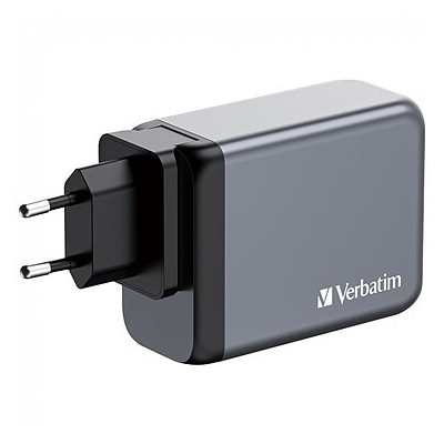 Verbatim GNC-200 GaN Wall Charger 200W with 2 x USB-C PD 100W / 1 x USB-C PD 65W / 1 x USB QC 3.0 (EU/UK/US)