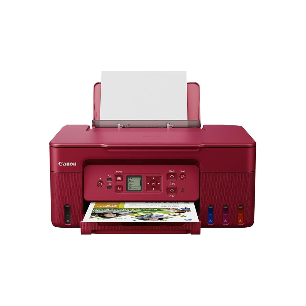 Canon PIXMA G3470 Wireless Colour 3-in-1 Refillable MegaTank Printer, Red