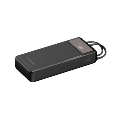 Platinum JOVIAL Series Power Bank 20000mAh Built-in Cables, Black, P-PBJVL20PDBK