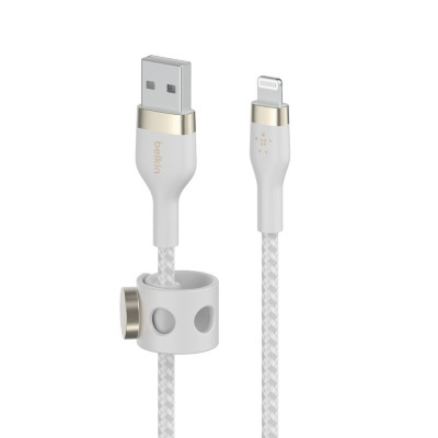 Belkin Boost Charge Pro Flex USB-A To Lightning Cable 1m - White, CAA010bt1MWH