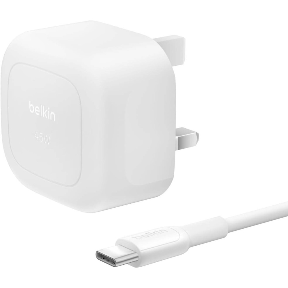 Belkin Compact Wall Charger 45W + USB-C to USB-C Cable, WCA013my1MWH-B6