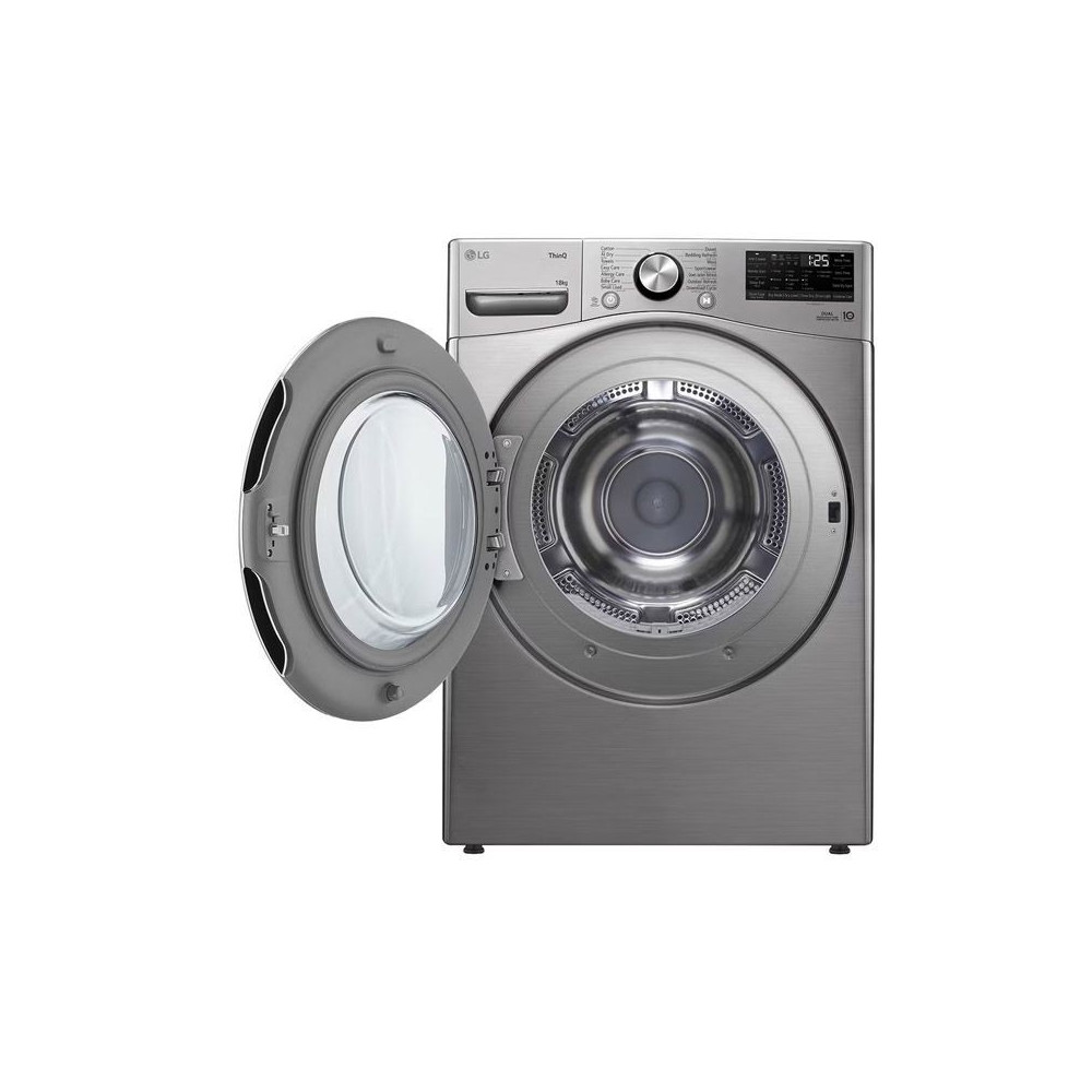 LG 18Kg Dual Inverter Heat Pump Dryer, Sensor Dry, Allergy Care, Drum Care, Stainless Silver, ThinQ (Wi-Fi), RH18U8EVCW
