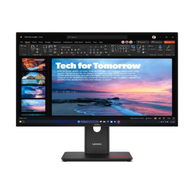 Lenovo ThinkVision P24QD-40 Monitor, 24" IPS Display, QHD Resolution, 120Hz Refresh Rate, Eclipse Black , 64B1GAT1UK