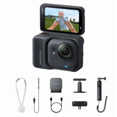 Insta360 GO Ultra Creator Bundle, IPX8 Waterproof Standalone Camera, Black