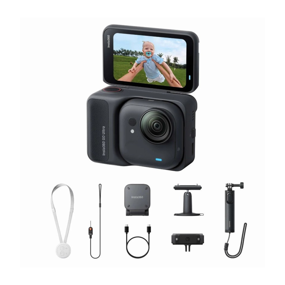Insta360 GO Ultra Creator Bundle, IPX8 Waterproof Standalone Camera, Black