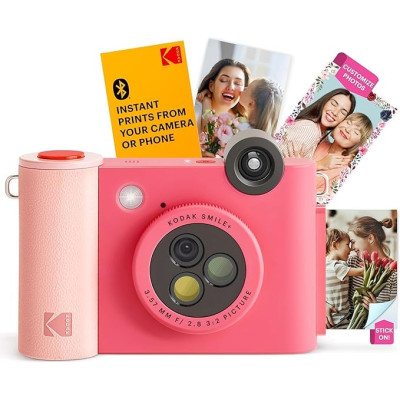 Kodak Smile+ Wireless Digital Instant Print Camera with Effect-changing Lens - Fuchsia
