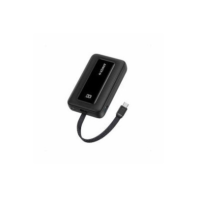 Anker Zolo Powerbank 10000 mAh, 30W Power Bank Portable Charger, Built-In USB-C Cable - Black