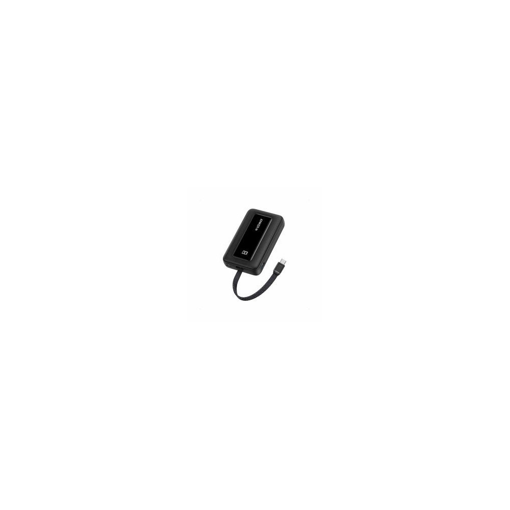 Anker Zolo Powerbank 10000 mAh, 30W Power Bank Portable Charger, Built-In USB-C Cable - Black