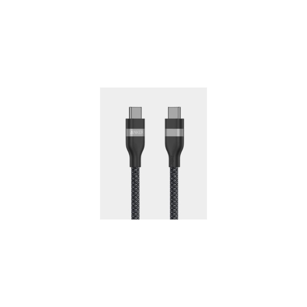Anker USB-C to USB-C Cable, 240 W, Upcycled-Braided, 3ft, A82E2H11 - Black