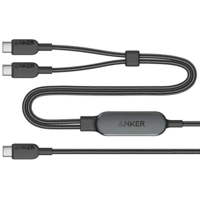 Anker 2-in-1 USB C to USB C Cable 140W Max, A8895H11, Black