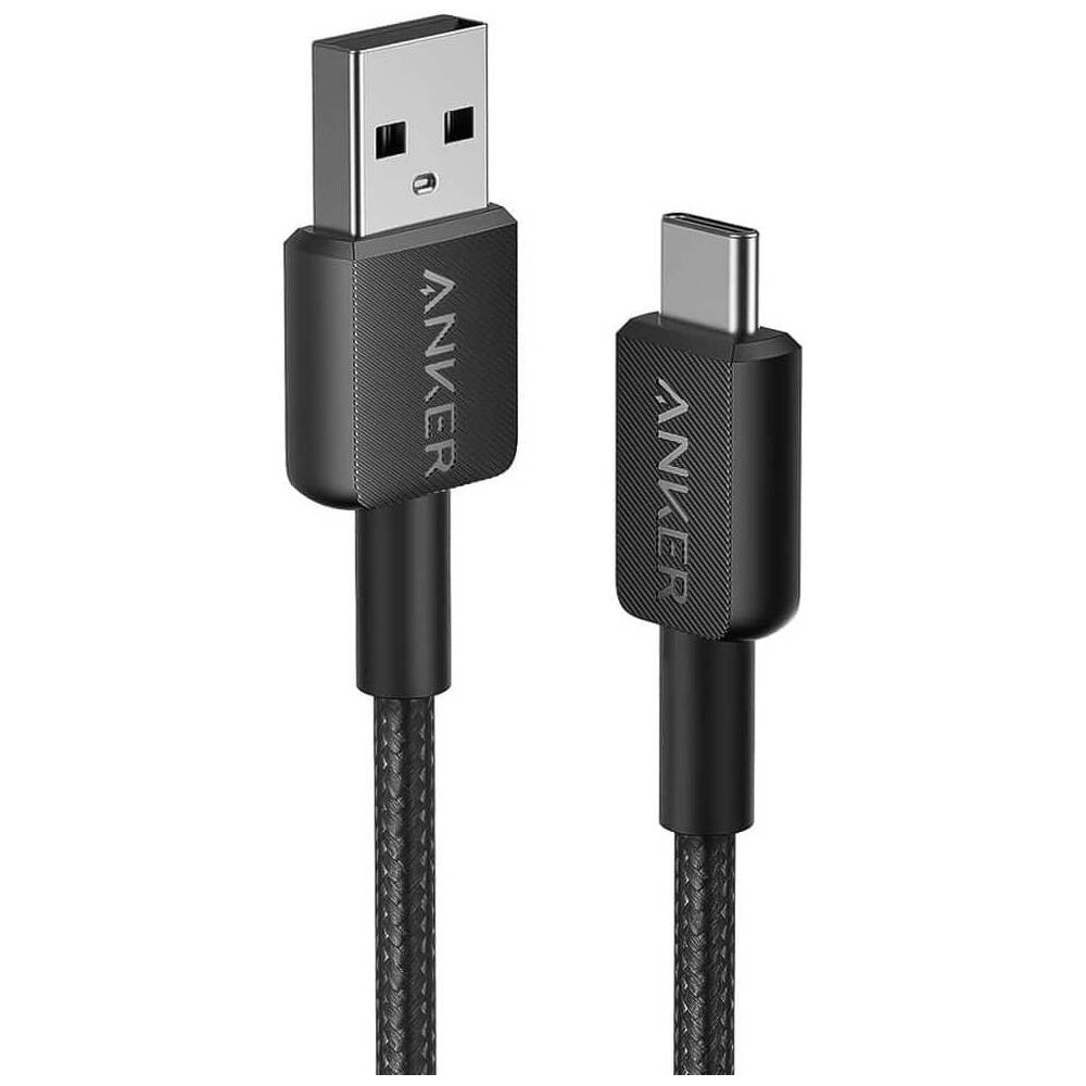 Anker 322 USB-A to USB-C 3ft Braided Cable A81H5H11 - Black