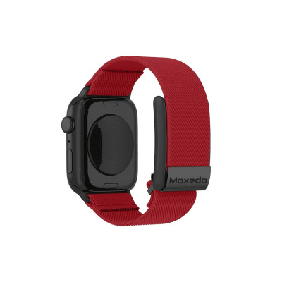 Moxedo Hybrid Fit-Weave Nylon Braided Band Strap Compatible for iWatch and Whoop 4.0 Wearable Health and Fitness Tracker - Red
