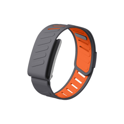 Moxedo Flow-Fit Silicone Strap Compatible with WHOOP, Waterproof Sports Loop, Gray/Orange