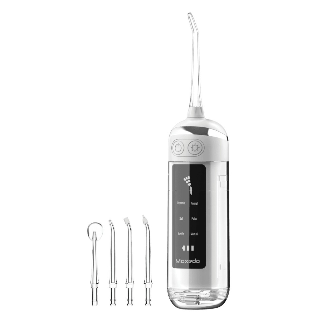 Moxedo Cordless Water Flosser for Teeth, Braces, Implants, Gums & Travel 6 Modes, 4 Nozzles, USB-C Rechargeable Oral Irrigator