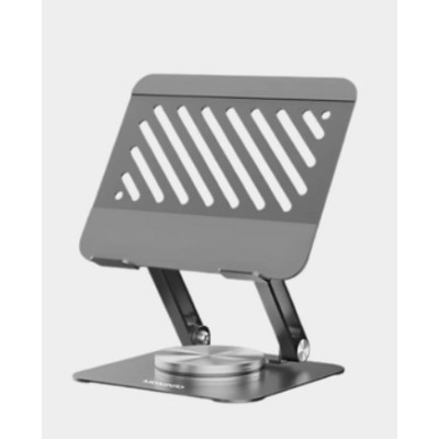 Moxedo Aluminum 360° Tablet Stand, Adjustable Height & Angle, Anti-Slip Silicone Pads, Silver